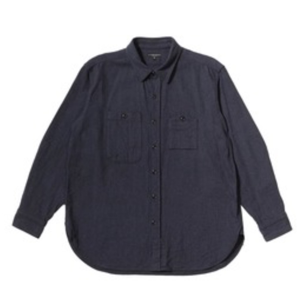 Engineered garments COTTON FLANNEL WORK SHIRT -DARK GREY XXL